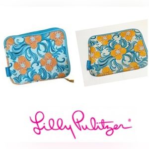 Lilly Pulitzer Blue & Orange Shell/Floral Pattern Laptop Bag